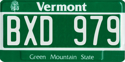 VT license plate BXD979