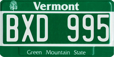 VT license plate BXD995