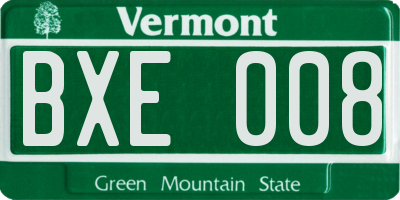 VT license plate BXE008