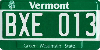 VT license plate BXE013