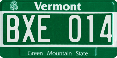VT license plate BXE014