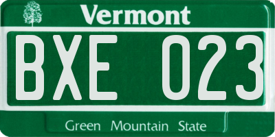 VT license plate BXE023