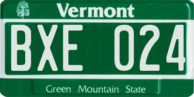 VT license plate BXE024