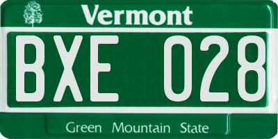 VT license plate BXE028