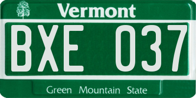 VT license plate BXE037