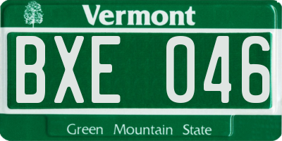 VT license plate BXE046