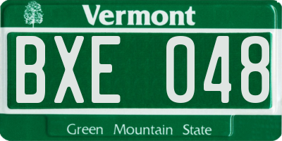 VT license plate BXE048