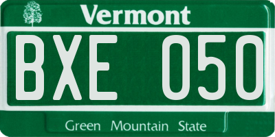 VT license plate BXE050