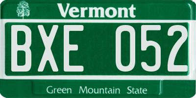 VT license plate BXE052