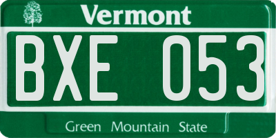 VT license plate BXE053