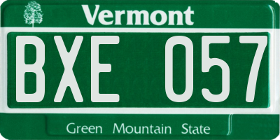 VT license plate BXE057