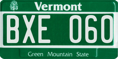 VT license plate BXE060