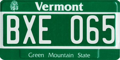 VT license plate BXE065