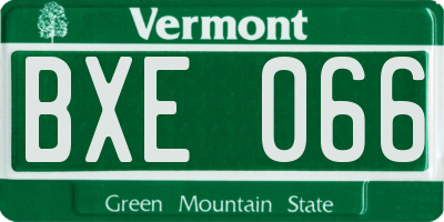 VT license plate BXE066