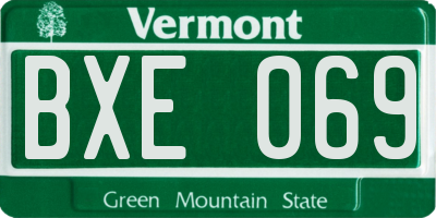 VT license plate BXE069