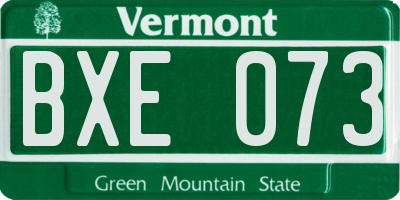 VT license plate BXE073