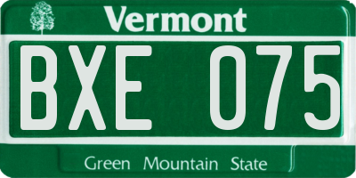 VT license plate BXE075