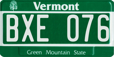 VT license plate BXE076