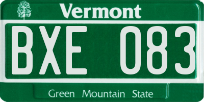 VT license plate BXE083