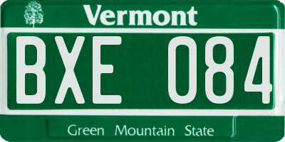 VT license plate BXE084