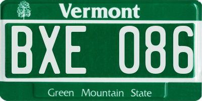 VT license plate BXE086