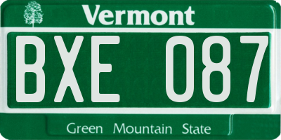 VT license plate BXE087