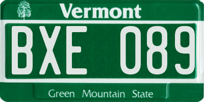 VT license plate BXE089