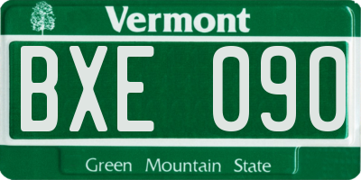 VT license plate BXE090