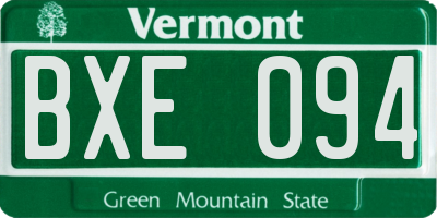 VT license plate BXE094