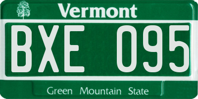 VT license plate BXE095