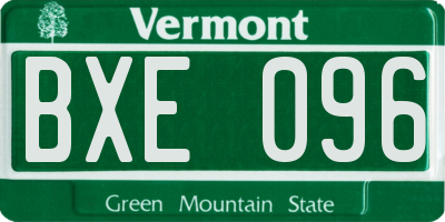 VT license plate BXE096