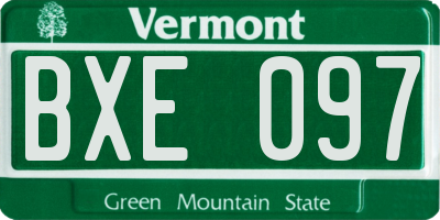 VT license plate BXE097