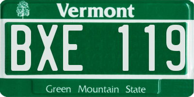VT license plate BXE119