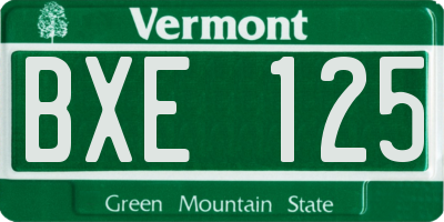 VT license plate BXE125