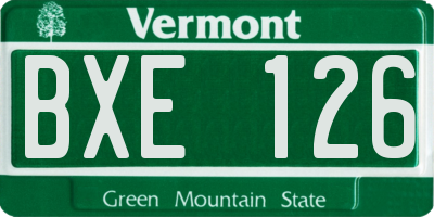 VT license plate BXE126