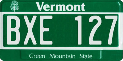 VT license plate BXE127
