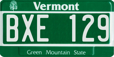 VT license plate BXE129