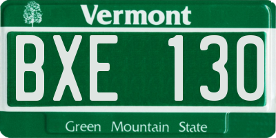 VT license plate BXE130