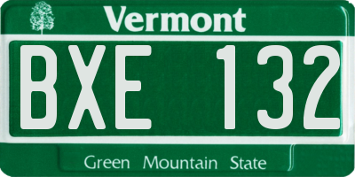 VT license plate BXE132
