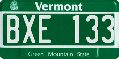 VT license plate BXE133