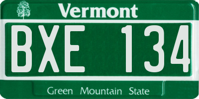 VT license plate BXE134