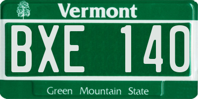 VT license plate BXE140