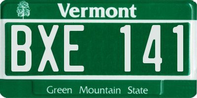 VT license plate BXE141