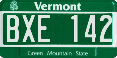 VT license plate BXE142