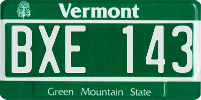 VT license plate BXE143