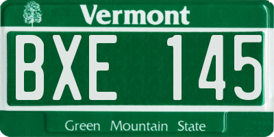 VT license plate BXE145