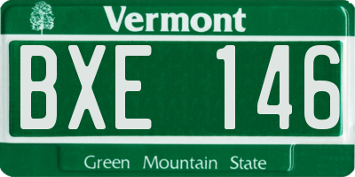 VT license plate BXE146