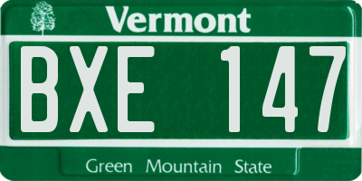 VT license plate BXE147