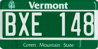 VT license plate BXE148