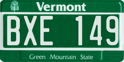 VT license plate BXE149